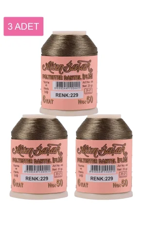 3 Adet Altınbaşak Oya ve Dantel İpi 20 gr - Royaleks - No: 229
