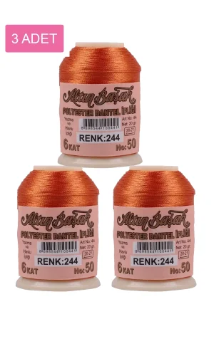3 Adet Altınbaşak Oya ve Dantel İpi 20 gr - Royaleks - No: 244