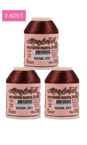 3 Adet Altınbaşak Oya ve Dantel İpi 20 gr - Royaleks - No: 251