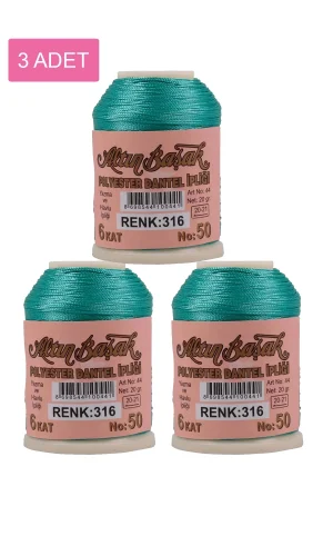 3 Adet Altınbaşak Oya ve Dantel İpi 20 gr - Royaleks - No: 316