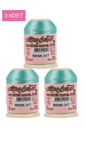 3 Adet Altınbaşak Oya ve Dantel İpi 20 gr - Royaleks - No: 317