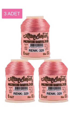 3 Adet Altınbaşak Oya ve Dantel İpi 20 gr - Royaleks - No: 329