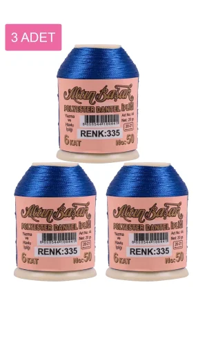 3 Adet Altınbaşak Oya ve Dantel İpi 20 gr - Royaleks - No: 335