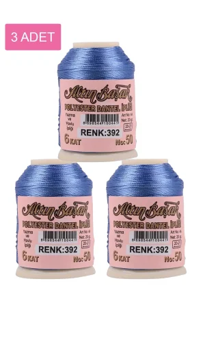 3 Adet Altınbaşak Oya ve Dantel İpi 20 gr - Royaleks - No: 392