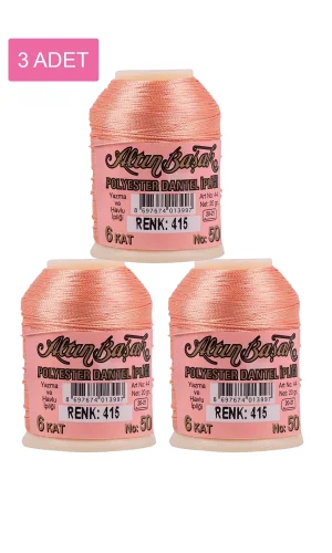 3 Adet Altınbaşak Oya ve Dantel İpi 20 gr - Royaleks - No: 415