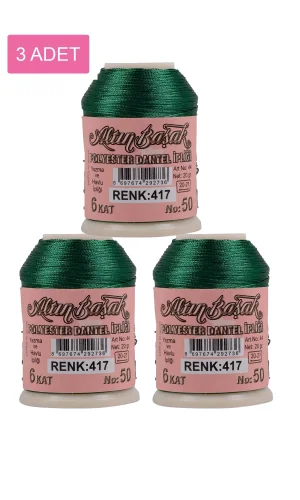 3 Adet Altınbaşak Oya ve Dantel İpi 20 gr - Royaleks - No: 417