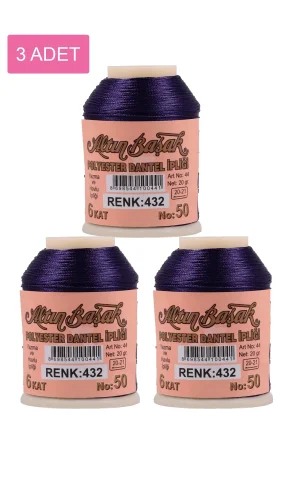 3 Adet Altınbaşak Oya ve Dantel İpi 20 gr - Royaleks - No: 432