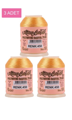 3 Adet Altınbaşak Oya ve Dantel İpi 20 gr - Royaleks - No: 450