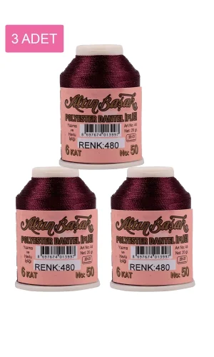 3 Adet Altınbaşak Oya ve Dantel İpi 20 gr - Royaleks - No: 480