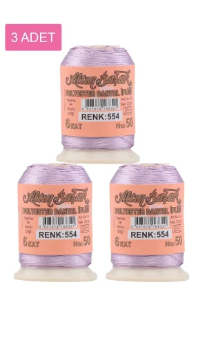 3 Adet Altınbaşak Oya ve Dantel İpi 20 gr - Royaleks - No: 554