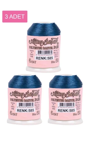 3 Adet Altınbaşak Oya ve Dantel İpi 20 gr - Royaleks - No: 585