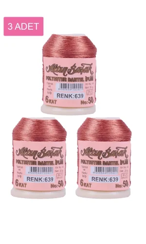3 Adet Altınbaşak Oya ve Dantel İpi 20 gr - Royaleks - No: 639