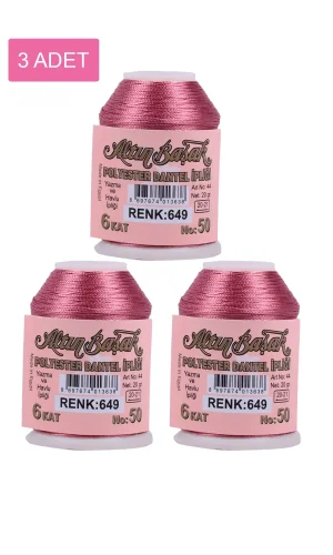 3 Adet Altınbaşak Oya ve Dantel İpi 20 gr - Royaleks - No: 649