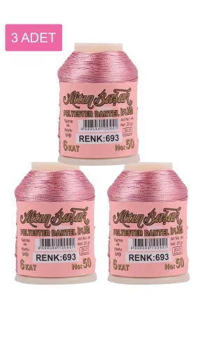 3 Adet Altınbaşak Oya ve Dantel İpi 20 gr - Royaleks - No: 693