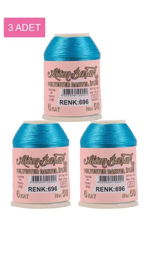 3 Adet Altınbaşak Oya ve Dantel İpi 20 gr - Royaleks - No: 696