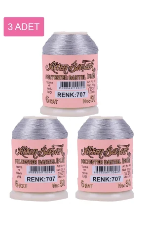 3 Adet Altınbaşak Oya ve Dantel İpi 20 gr - Royaleks - No: 707
