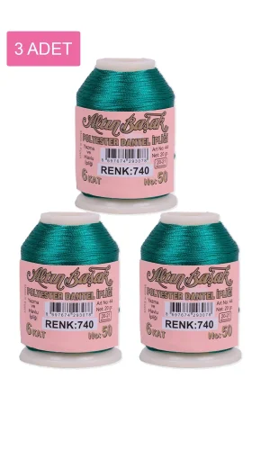 3 Adet Altınbaşak Oya ve Dantel İpi 20 gr - Royaleks - No: 740