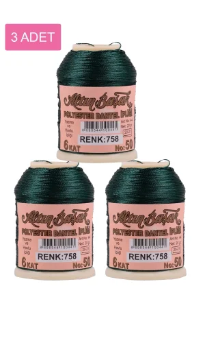 3 Adet Altınbaşak Oya ve Dantel İpi 20 gr - Royaleks - No: 758