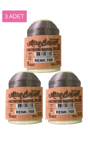3 Adet Altınbaşak Oya ve Dantel İpi 20 gr - Royaleks - No: 769