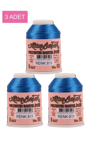 3 Adet Altınbaşak Oya ve Dantel İpi 20 gr - Royaleks - No: 811