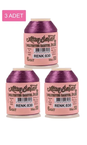 3 Adet Altınbaşak Oya ve Dantel İpi 20 gr - Royaleks - No: 830
