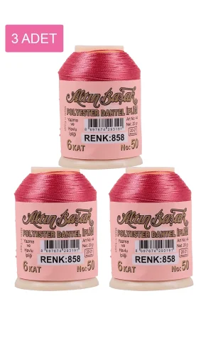 3 Adet Altınbaşak Oya ve Dantel İpi 20 gr - Royaleks - No: 858