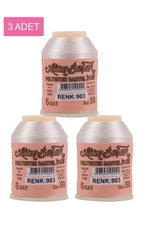 3 Adet Altınbaşak Oya ve Dantel İpi 20 gr - Royaleks - No: 903