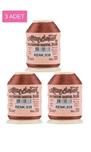 3 Adet Altınbaşak Oya ve Dantel İpi 20 gr - Royaleks - No: 938