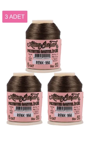 3 Adet Altınbaşak Oya ve Dantel İpi 20 gr - Royaleks - No: 956