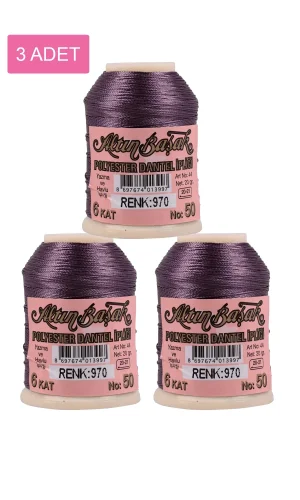 3 Adet Altınbaşak Oya ve Dantel İpi 20 gr - Royaleks - No: 970
