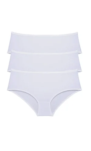 3 Adet Kadın Yüksek Bel Bato Külot Beyaz