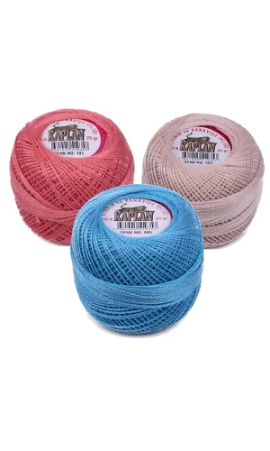 3 Adet Kaplan Etamin Ve Kanaviçe İpi 8 No Kod/Renk: 101 - 302 - 995 - Ryl
