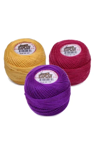 3 Adet Kaplan Etamin Ve Kanaviçe İpi 8 No Kod/Renk: 347 - 115 - 915 - Ryl