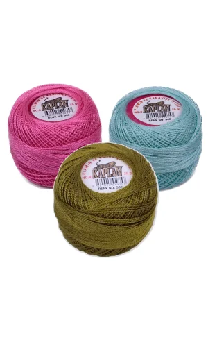 3 Adet Kaplan Etamin Ve Kanaviçe İpi 8 No Kod/Renk: 603 - 943 - 582 - Ryl