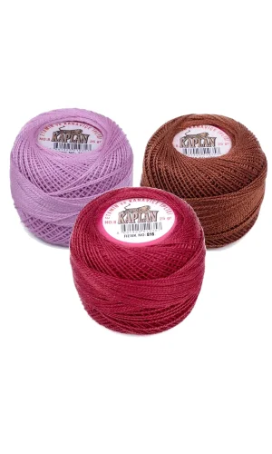 3 Adet Kaplan Etamin Ve Kanaviçe İpi 8 No Kod/Renk: 717 - 400 - 816 - Ryl