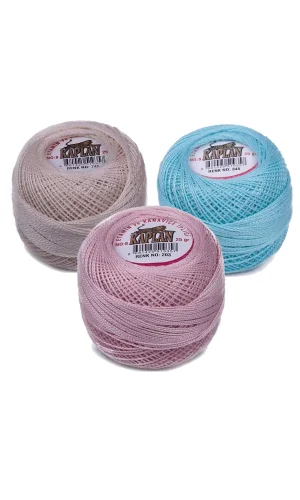 3 Adet Kaplan Etamin Ve Kanaviçe İpi 8 No Kod/Renk: 745 - 345 - 203 - Ryl