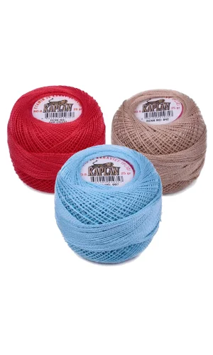 3 Adet Kaplan Etamin Ve Kanaviçe İpi 8 No Kod/Renk: NAR ÇİÇEĞİ - 842 - 997 - Ryl