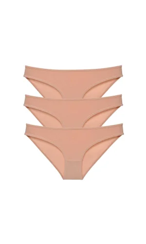 3 adet Süper Eko Set Likralı Kadın Slip Külot Ten