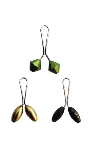 3 Adet Tesettür Eşarp ve Şal Klipsi Sarı Siyah Yeşil