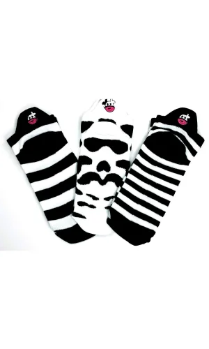 3 Çift İnek Temalı Pamuklu Yumuşak Kadın Bilek Çorap