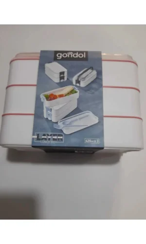 3 Katlı Beslenme Kabı Çatal Kaşık İçerisinde