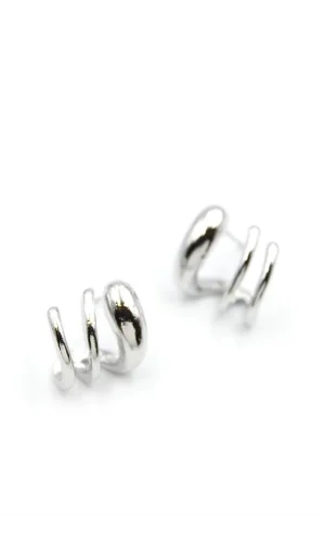 3lü Görünümlü Küpe - Gümüş