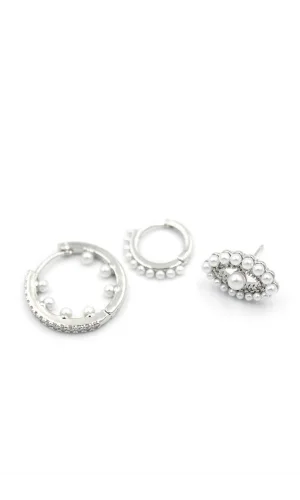 3lü Göz Küpe - Gümüş