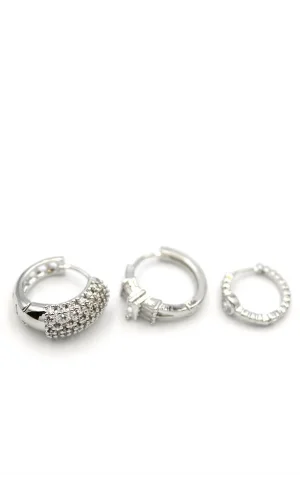 3lü Halka Küpe - Gümüş