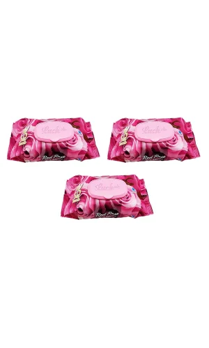 3 Paket Red Rose Islak Havlu Mendil 90 Adet Kapaklı Gül Kokulu