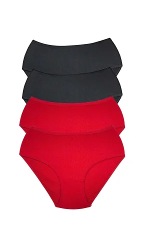 4 Adet Kadın Yüksek Bel Ribana Bato Külot S013