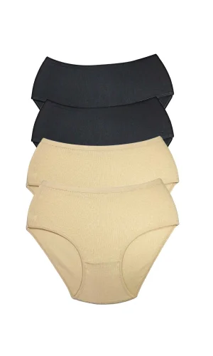 4 Adet Kadın Yüksek Bel Ribana Bato Külot S014