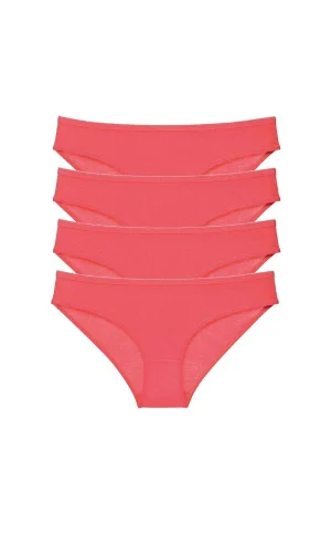 4 adet Süper Eko Set Likralı Kadın Slip Külot Fuşya