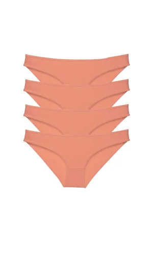 4 adet Süper Eko Set Likralı Kadın Slip Külot Pudra