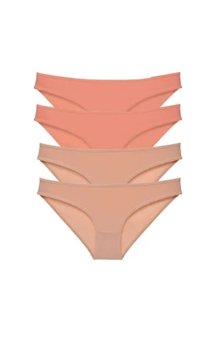 4 adet Süper Eko Set Likralı Kadın Slip Külot Pudra Ten